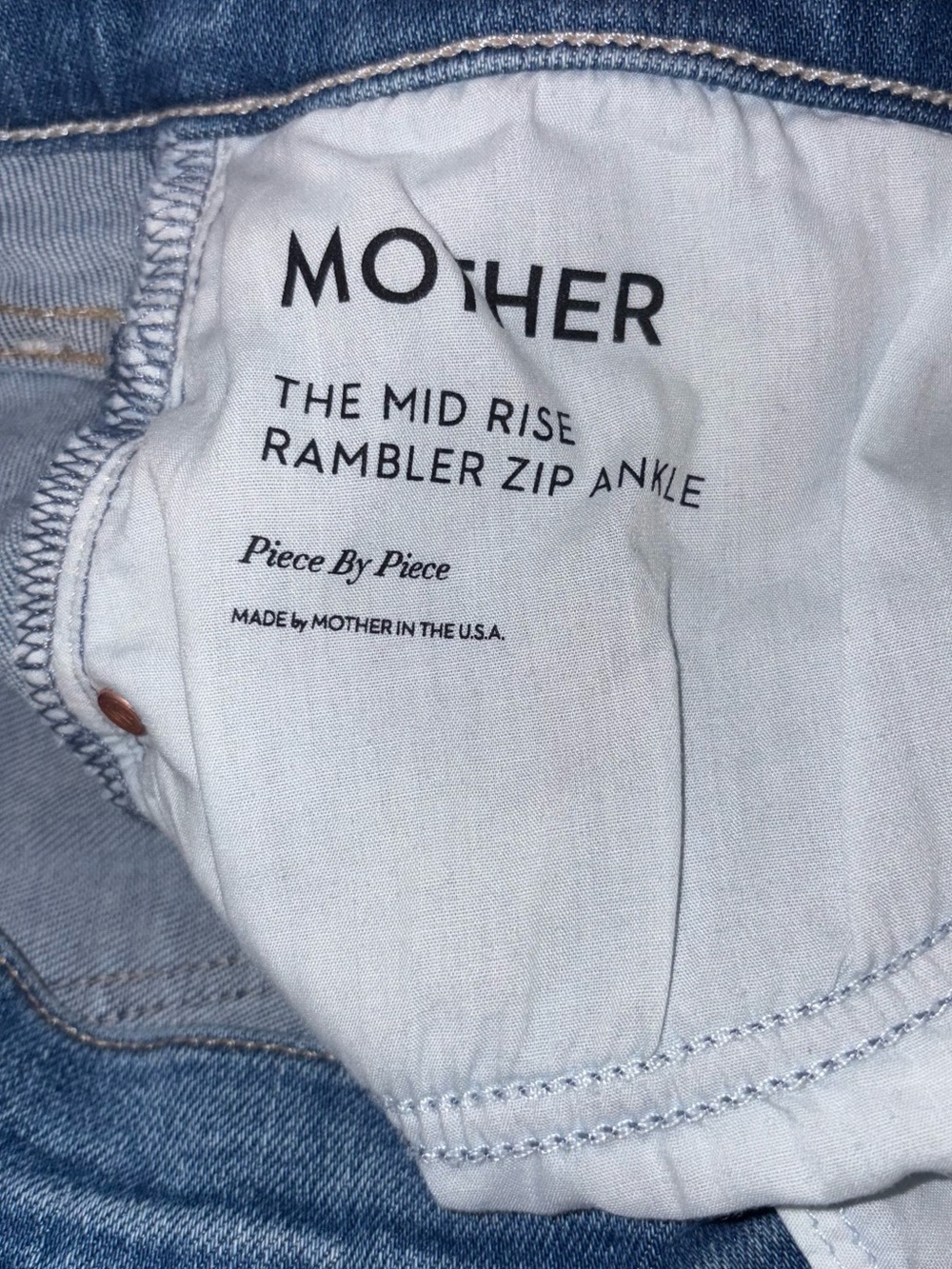 MOTHER The Mid Rise Zip Ankle Jeans Piece By Piece Size 31 Wide Leg Denim - Picture 7 of 9